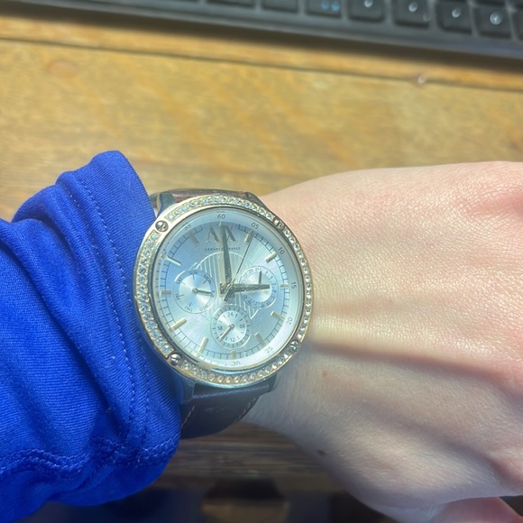 Armani exchange brown leather watch - Picture 4 of 7